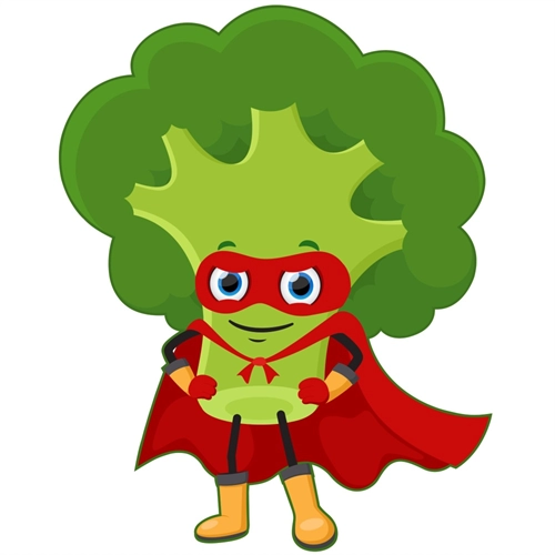 Superhero Broccoli Classroom Vegetable Transparent Sticker